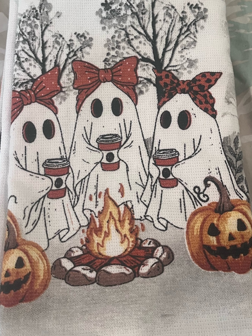 Cupcakes and Cashmere Viral Halloween Ghost Kitchen Towels Set of 3